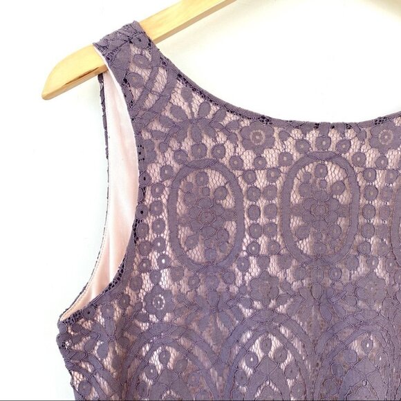 Pinkblush lace midi  dress with crew neck and v-back - Picture 2 of 11